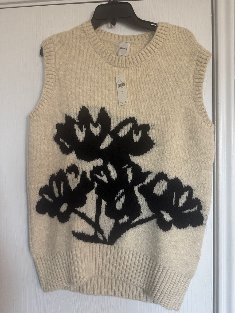 Anthropologie Maeve Oversized Neutral Cream Knit Sweater - Size S